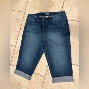 Terra & Sky Dark Blue Denim Capris